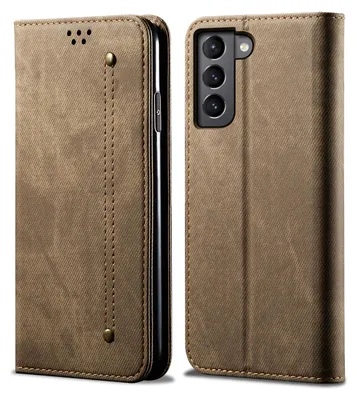 Obrázek produktu pro Pouzdro pro Samsung Galaxy S23, Kožené Peněženkové Pouzdro s Magnetickým Uzavíráním a Stojánkem Khaki