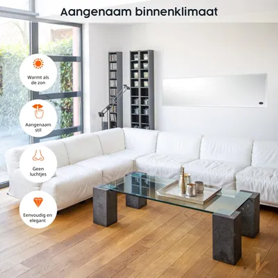 Image de Panneau de chauffage infrarouge de 450 W avec thermostat - Dimensions : 120 x 30 cm - Chauffage électrique