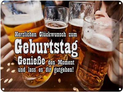 Produktbild von vianmo Blechschild 30x40 cm Glückwunsch zum Geburtstag Bier Spruch Zitat