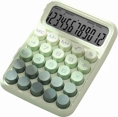 Obrázok produktu pre Roztomilá kalkulačka, 12-miestna, veľké tlačidlá, prehľadný displej, štýlová pre študentov, účtovníkov, zelená
