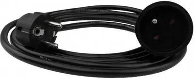 Produktbild von Verlängerungskabel 1 Steckdose 3m mit/ohne 3x1,5mm2 SCHWARZ