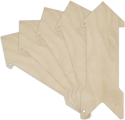 Produktbild von Creative Deco 5 x Holz-Zeiger Anhängers aus Sperr-Holz | 30 x 11 cm | Unlackierten Form-Scheiben | Perfekte Ausschnite für Bemalen, Dekorieren, Geschenk & Decoupage