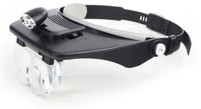 Immagine prodotto di Occhiali con lenti d’ingrandimento da testa, intercambiabili, con illuminazione LED ,visiera casco lente per hobby e lavori precisione Hbm Machines Olanda