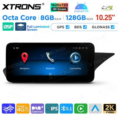 Image de Autoradio Android Xtrons QAM1245M12ER pour Mercedes-Benz Classe E (W212/S212), écran de 10,25 pouces