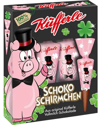 Produktbild von Küfferle Schokoschirmchen Schweinchen 4er