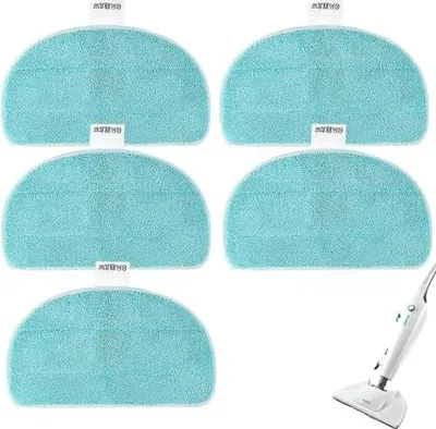 Produktbild von 5 Stück Ersatzpad für Leifheit CleanTenso Power 2.0 Dampfreiniger 32x19.5cm Mikrofaser Dampfbesen Wischbezug für alle Böden Dampfmop Ersatz mit Klettunterseite für CleanTenso Power
