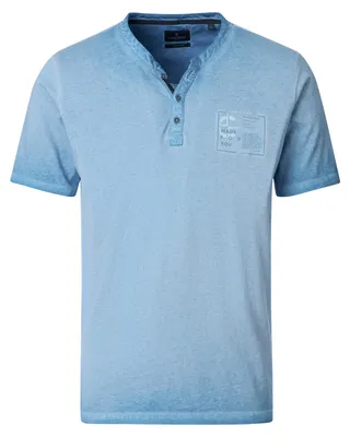 Produktbild von CasaModa Henley T-Shirt Übergröße hellblau Used-Look