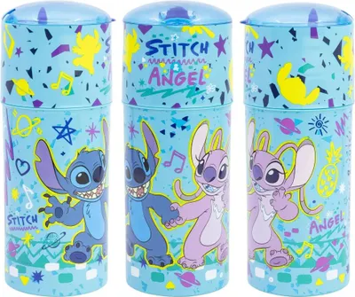 Produktbild von Disney Lilo und Stitch Angel Kinder Trinkflasche Flasche mit Halm 350 ml