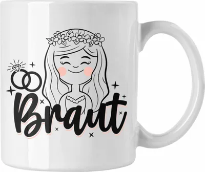 Produktbild von Trendation - Braut Tasse Geschenk Hochzeit Geschenkidee für Braut (Weiß)