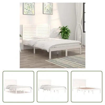 Produktbild von The Living Store Massivholzbett Weiß 135x190 cm