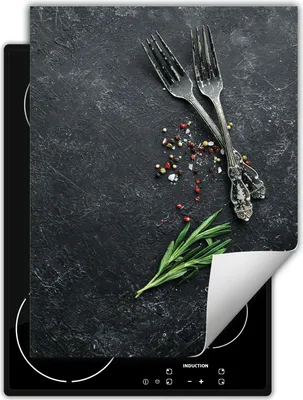 Image de DarHaus Plaque de recouvrement pour cuisinière Une pièce Cuisine Plaque de recouvrement pour plaque vitrocéramique Couverture pour plaque à induction Tapis enroulable 40x52 cm, ardoise - épices