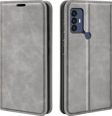 Produktbild von Mobigear Retro Slim  TCL 305 Hülle Klapphülle Geldbörse - Grau
