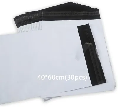 Produktbild von Versandtaschen 40x60 cm, 30 Stück, Opaque, Wasserdicht, Weiß, für Vinted Kleidung