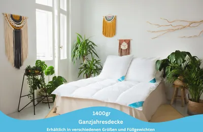 Produktbild von Daunendecke Warme Winterdecke Daunen Decke Daunen Steppdecke Gänsedaunen NEU 100 % Naturprodukt - 155x220 1400gr.