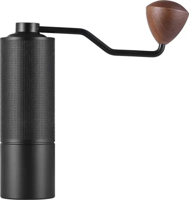 Zdjęcie produktu dla Ręczny młynek do kawy ziarnistej z ergonomiczną drewnianą korbą 5-rdzeniowy stożkowy żarnowy ze stali nierdzewnej 24 biegi Cyfrowe mielenie Regulowany przenośny młynek do kawy ze stopu aluminium z pojemnikiem na proszek 25 g