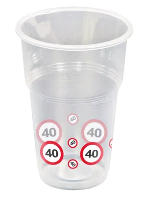 Produktbild von 40. Geburtstag Verkehrsschild 10 Becher