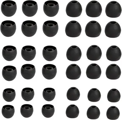 Image de Lot d'embouts intra-auriculaires pour écouteurs confortables, noir, 36 pièces, 45-6 mm