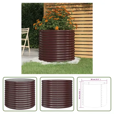 Produktbild von The Living Store Pflanzkübel Pulverbeschichteter Stahl 80x80x68 cm Braun