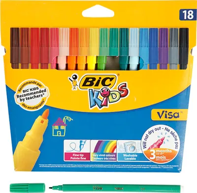 Zdjęcie produktu dla BIC 888681, Różne kolory, Różne kolory, 18 kol., Końcówka cienka, Okrągły, Różne kolory