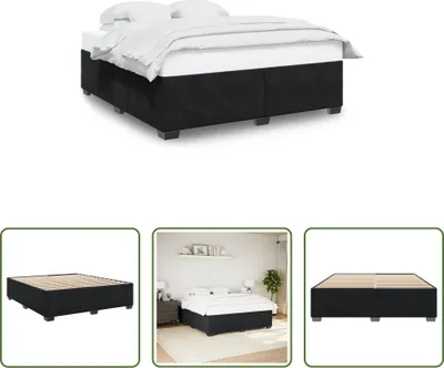 Obrázek produktu pro Rám postele The Living Store černý 180×200 cm sametový