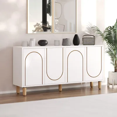 Produktbild von Skye Decor, Verona - White, Konsole, Weiß, 100% MELAMINBESCHICHTETE SPANNPLATTE, 150 x 36 x 73 cm