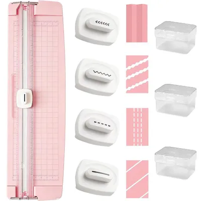Imagen del producto de Cortador de papel multifunción 4 en 1, con 4 cuchillas, tamaño A4, ideal para proyectos de manualidades