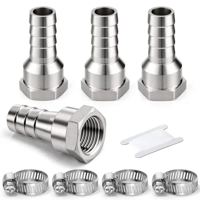 4er Set Edelstahl Schlauchverschraubung 1/2" x 16mm