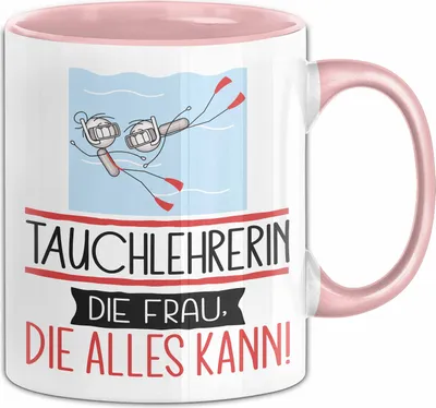 Produktbild von Tauchlehrerin Geschenk Tasse Becher Die Frau Die Allen Kann Geschenkidee für eine Tauchlehrerin Lustig (Rosa)