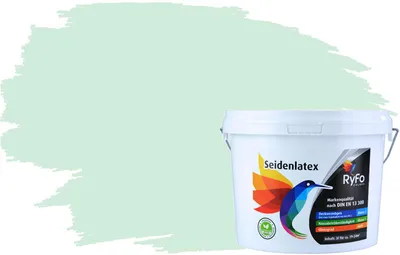 Produktbild von RyFo Colors Seidenlatex Trend Grüntöne Aloegrün 3l - bunte Innenfarbe, weitere Grün Farbtöne und Größen erhältlich