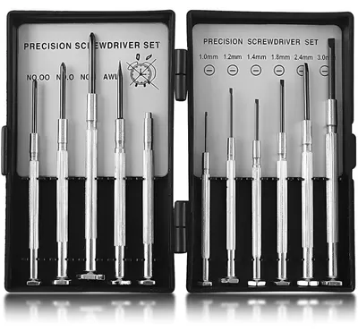 Produktbild von Mini Feinmechaniker Schraubendreher Set 11-teilig für Uhrmacher und Brillenreparatur