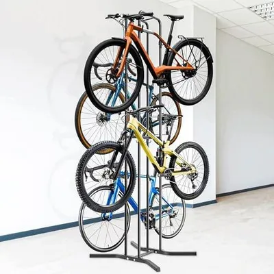 Zdjęcie produktu dla Stojak na 4 rowery stalowy wolnostojący uchwyt rower górski e bike