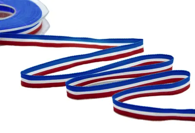 Satijnen Lint, Französische Flagge, Polyester, 25 m