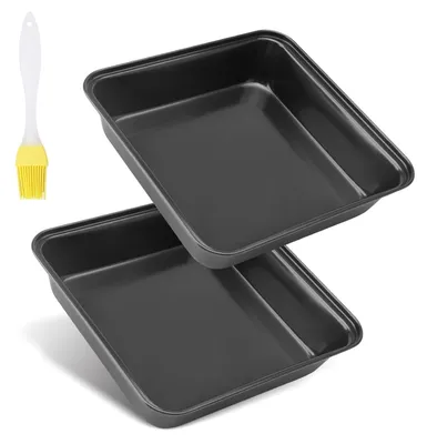 Image de Moule à brownies en acier inoxydable, avec revêtement antiadhésif, lot de 2