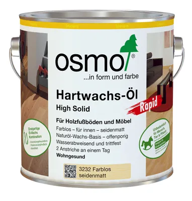 Produktbild von Osmo Hartwachs-Öl Rapid Farblos Seidenmatt 0,75 l - 10300093
