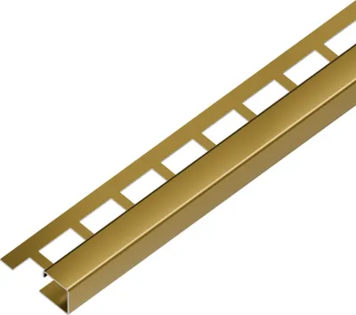 Obrázek produktu pro EX1/SP7 EXCELLENT ukončovací lišta Q, čtvercová, pravidelná, ACARA, nerez V2A RAL1036 perleťová zlatá lesklá, 10 mm, 2,5 m