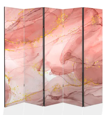 Produktbild von framed concept - Paravent Raumteiler Holz 225x172 cm, 5-teilig beidseitig, Sichtschutzwand