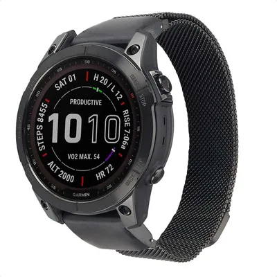 Produktbild von imoshion QuickFit® Milanese Armband - Garmin 22 mm Anschluss - Größe L/XL - Schwarz