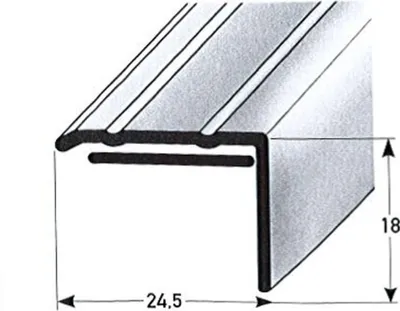 Produktbild von Winkelprofil Bodenprofil schwarz selbstklebend 24,5x18mmx100 cm