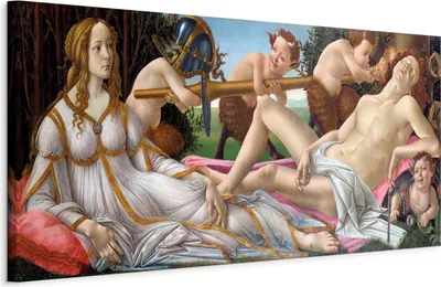 Produktbild von Italienischer Leinwand Leinwandbild - Venus and Mars 100x40 cm Reproduktionen l-G-10151-b-a