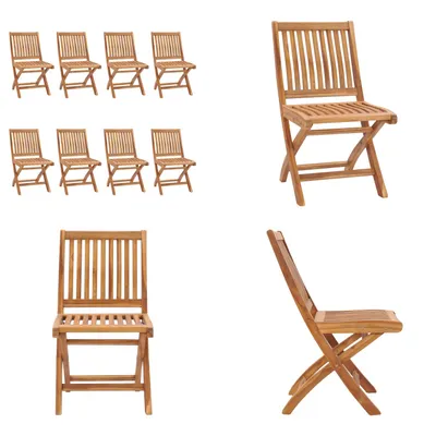 Immagine prodotto di vidaXL Sedie da giardino pieghevoli 8 pz. Legno massiccio teak - Sedia da giardino - Sedie da giardino - Sedia di legno - Sedie di legno