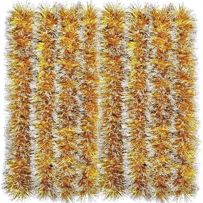 Produktbild von Lametta-Girlande 10m Gold mit Frostspitze für Weihnachtsdeko