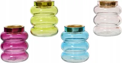 Obrázok produktu pre Dekoratívny sklenený držiak na čajovú sviečku 8,5 x 7 cm 1 kus