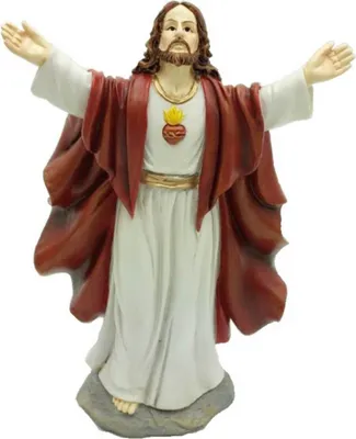 Produktbild von Figur predigender Jesus mit roten Umhang 15cm