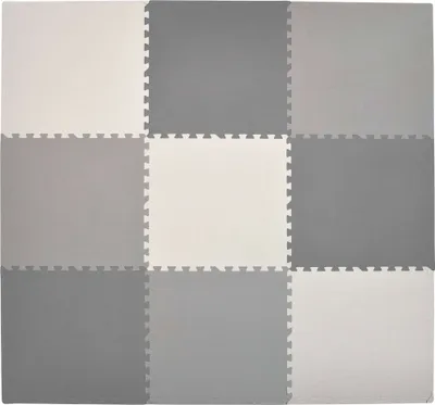 Immagine prodotto di Humbi Large Educational Mat Thick Foam Puzzle 180 x 180 x 1 cm XXL 9 pezzi 62 x 62 x 1 cm Colore grigio crema grafite grigio crema