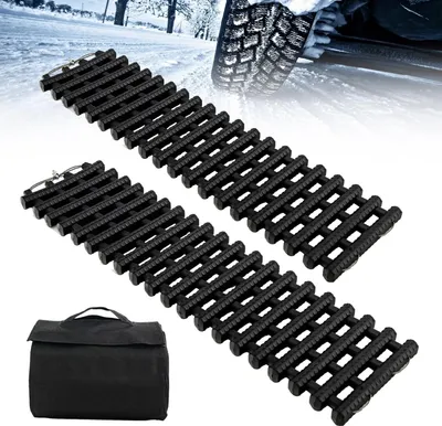 Produktbild von GOPLUS Recovery Board Offroad Tracks, 2er Set Anfahrhilfe, Traktionshilfe mit Tragetasche, Traktionsmatte Auto bei Schnee Schlamm Sand (82 x 21 cm)