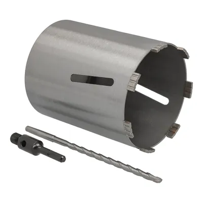 Produktbild von Diamantbohrkrone Ø 152 mm Nutzlänge 180 mm mit SDS+-Aufnahme 100 mm und Zentrierbohrer 240 mm Segmenthöhe 10 mm Diamant Bohrkrone Trockenbohrkrone Kernbohrer Betonbohrkrone Kernbohrkrone BTEC