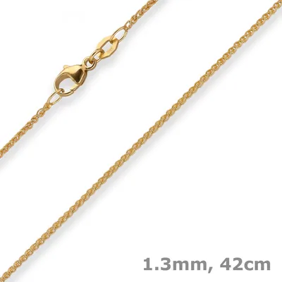 1-3mm-Zopfkette-aus-750-Gelbgold-42cm