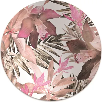 Produktbild von Rundmatte - Stuhlunterlage Bürostuhlunterlage - Rund Ø 100 cm - Bodenmatte - Fußmatte - Pastellblumen