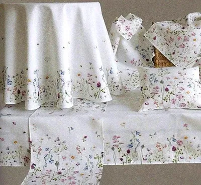 Immagine prodotto di Tovaglia estiva, rotonda, 150 cm, facile da lavare, bianca, con motivi floreali, colorata
