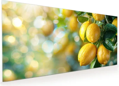 Produktbild von Küchenrückwand Spritzschutz Glas mit Motiv Zitronenbaumstrauch 40 x 40 cm